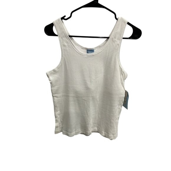 CLUB Attivo Sleeveless Scoop Neck Ribbed Tank Top White Sz XL Workout Active NWT - Picture 1 of 10